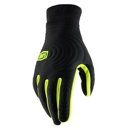 Guantes 100% Brisker Xtreme Negro / Amarillo Fluor