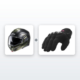Chollo Kit Moto Casco Modular Premium: Casco + Guantes