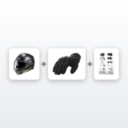 Chollo Kit Moto Casco Modular Premium: Casco + Guantes + Intercomunicador