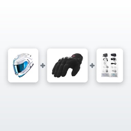 Chollo Kit Moto Casco Integral Premium: Casco + Guantes + Intercomunicador
