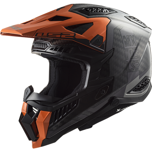 Casco LS2 MX703 CARBON X-FORCE VICTORY titanio naranja