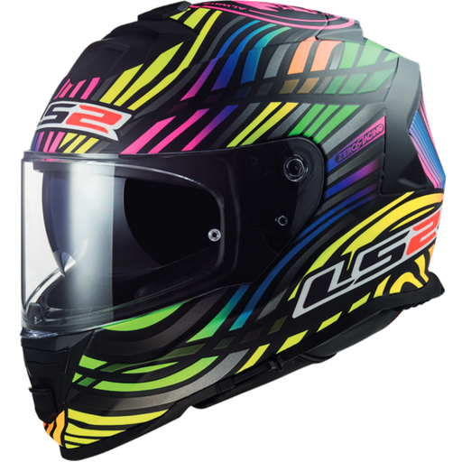 Casco LS2 FF800 STORM II POWER negro mate arcoiris