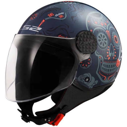 Casco LS2 OF588 SPHERE LUX II MAXCA COBALT naranja