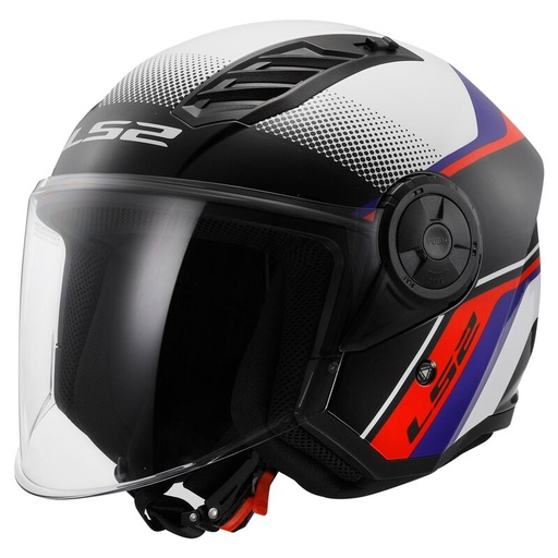 Casco LS2 OF616 AIRFLOW II RUSH blanco azul rojo