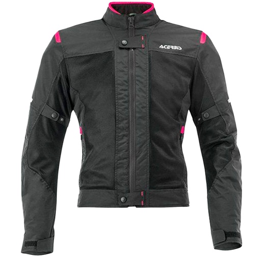 Chaqueta Acerbis Ramsey My Vented 2.0 Lady negro mate/ rosa